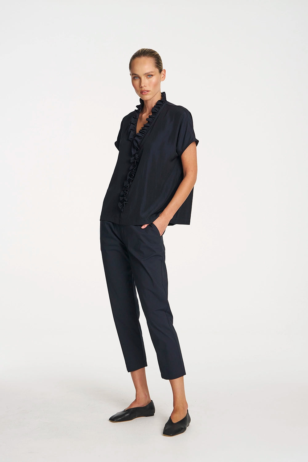 Mela Purdie Lariat Shell in Black F67 8986