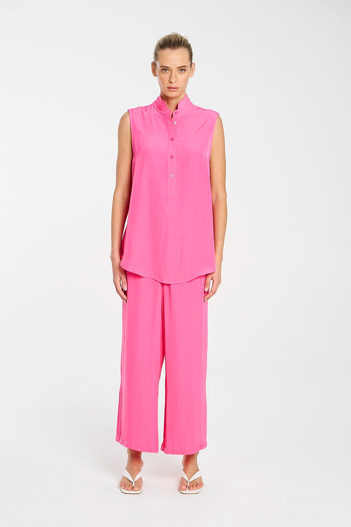 Mela Purdie Tab Slide Tank In Hot Pink F67 8146