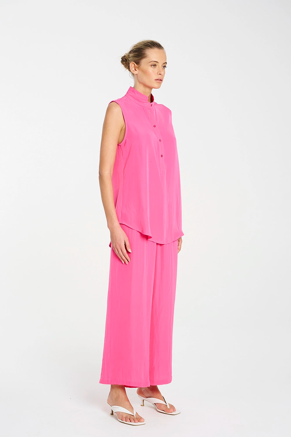 Mela Purdie Tab Slide Tank In Hot Pink F67 8146