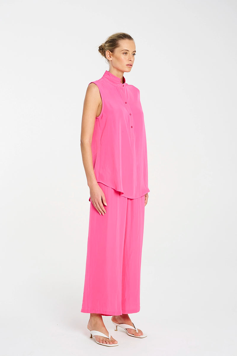 Mela Purdie Tab Slide Tank In Hot Pink F67 8146