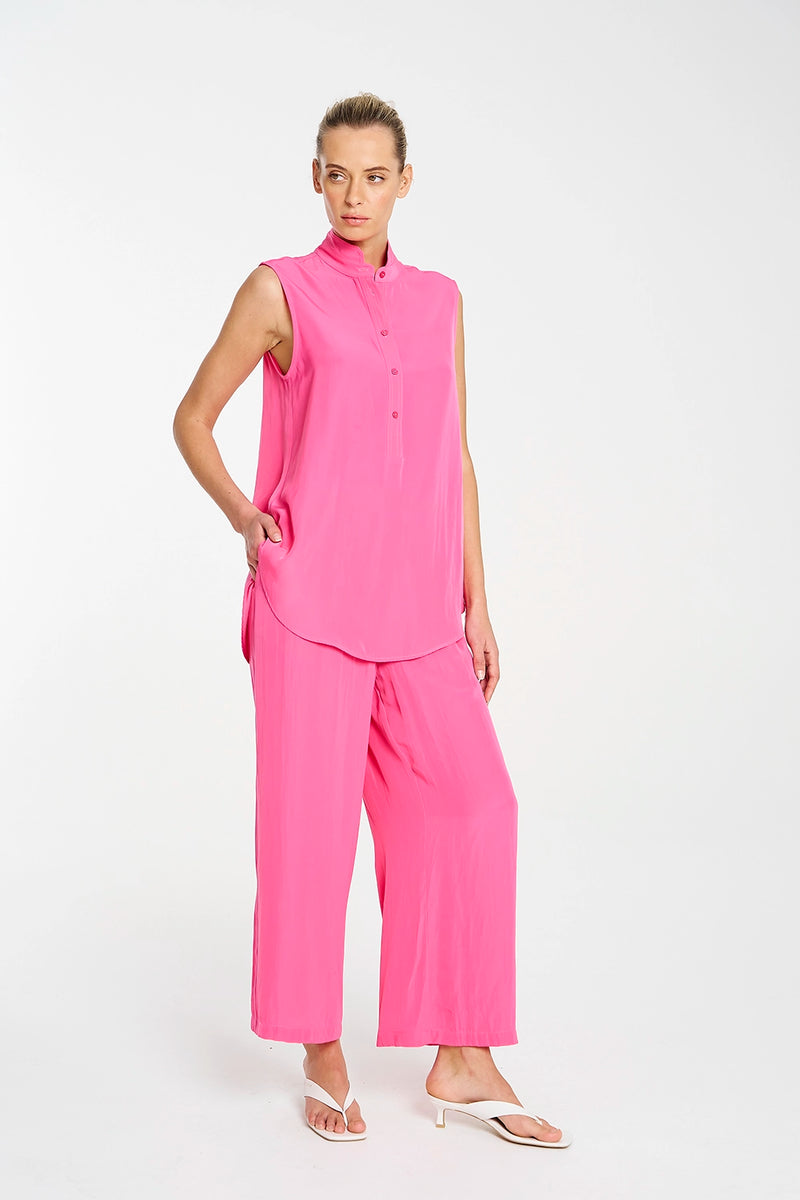 Mela Purdie Tab Slide Tank In Hot Pink F67 8146