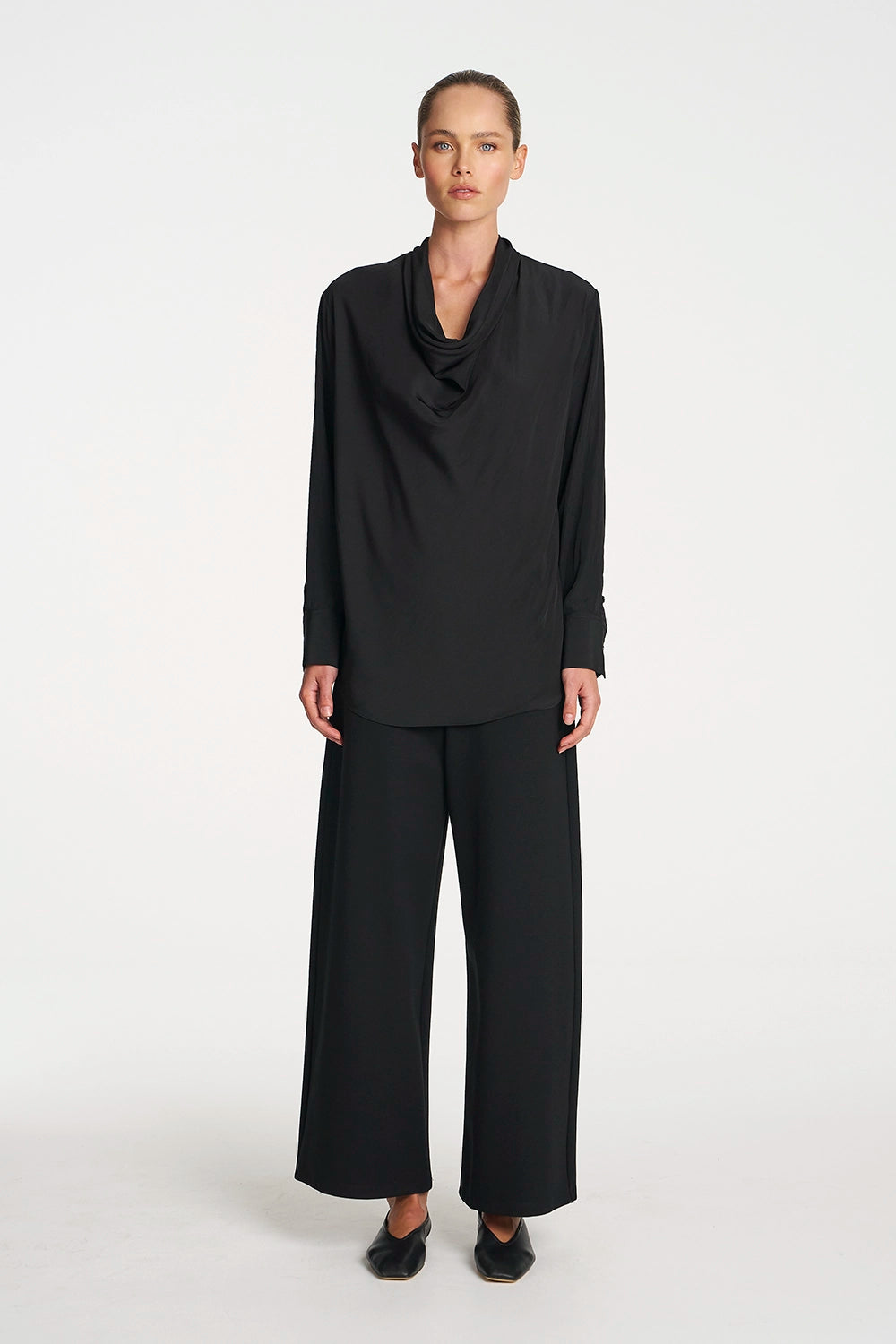 Mela Purdie Scallop Blouse In Black F67 8951 - Pre-Order April Delivery