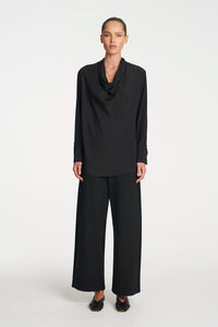 Mela Purdie Scallop Blouse In Black F67 8951 - Pre-Order April Delivery