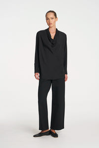 Mela Purdie Scallop Blouse In Black F67 8951 - Pre-Order April Delivery