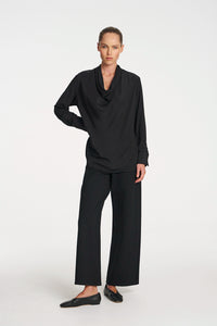 Mela Purdie Scallop Blouse In Black F67 8951 - Pre-Order April Delivery