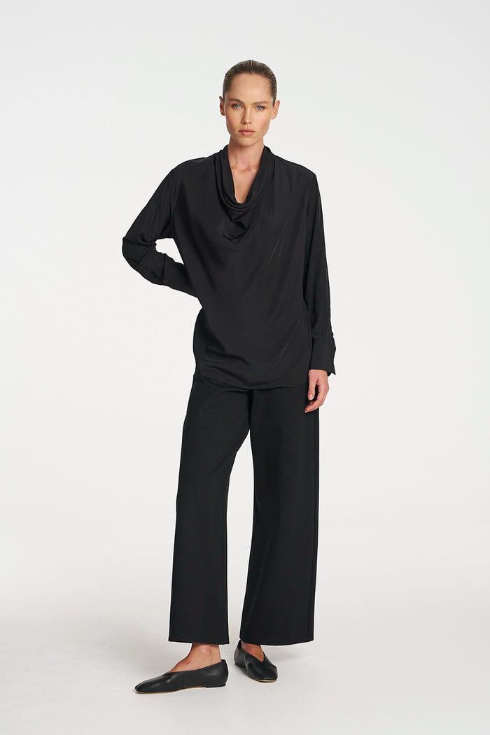 Mela Purdie Scallop Blouse In Black F67 8951 - Pre-Order April Delivery