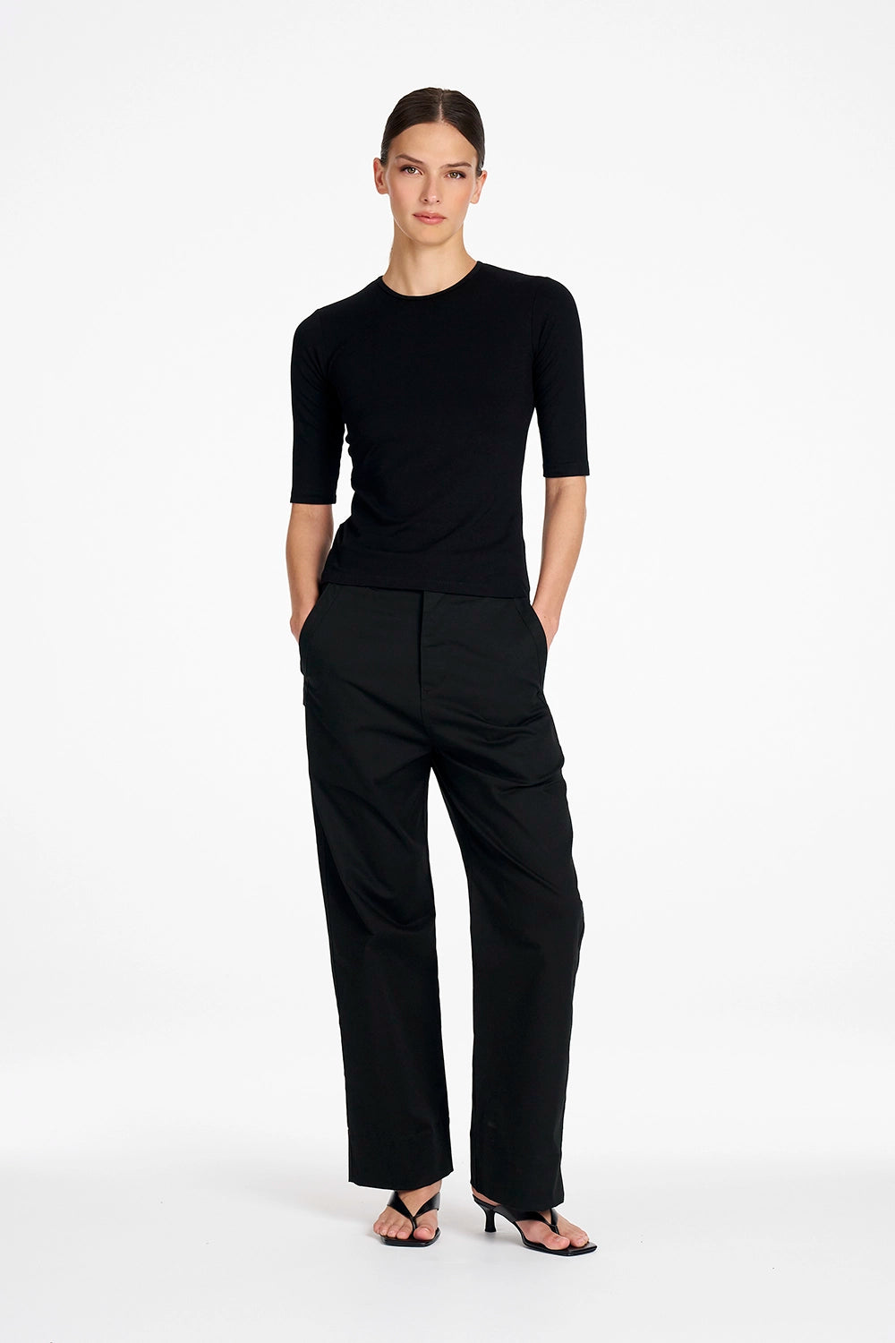 Mela Purdie Half Sl Top in Black F01 80063