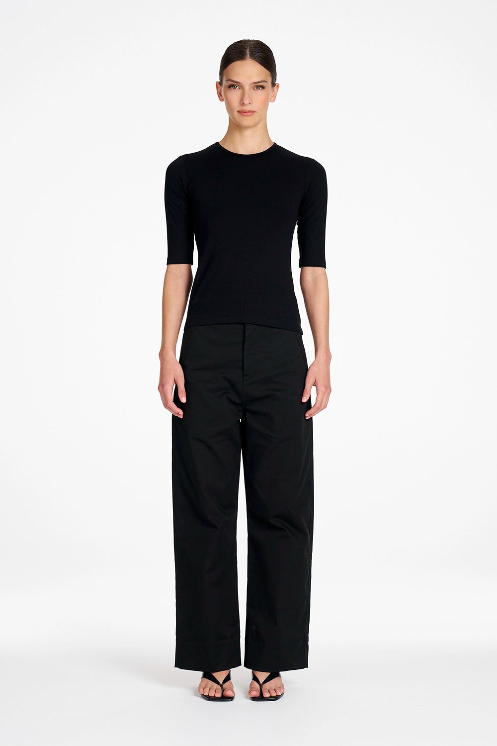 Mela Purdie Half Sl Top in Black F01 80063