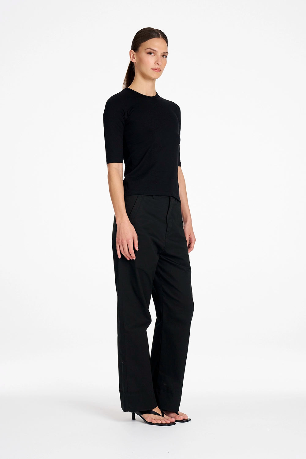 Mela Purdie Half Sl Top in Black F01 80063