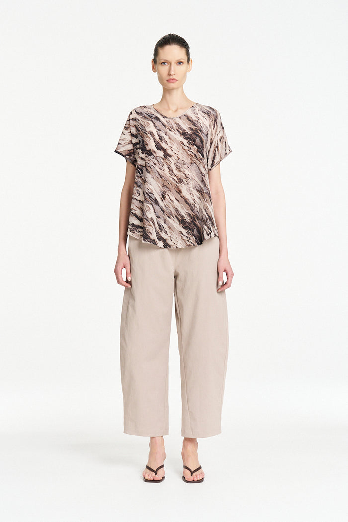 Mela Purdie Barrel Leg Pant in Fawn F416 10002 - Pre-Order August Delivery