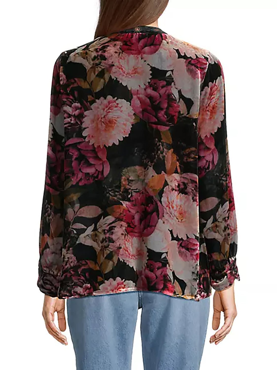 Johnny Was Rosa Velvet Puff Sleeve Oversized Shirt J11823-O