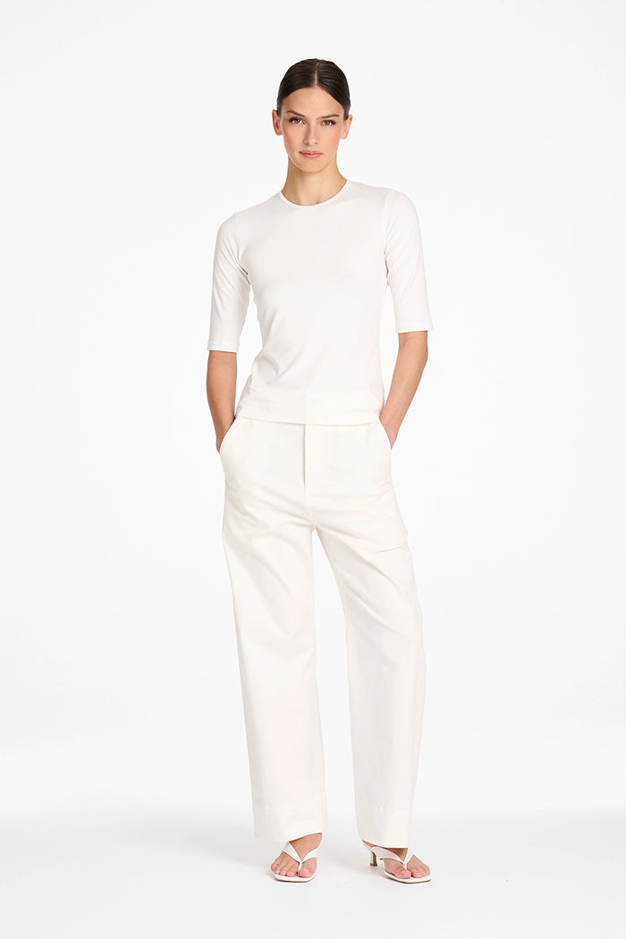 Mela Purdie Straight Pant in Ivory F413 10007 - Pre-Order October Delivery