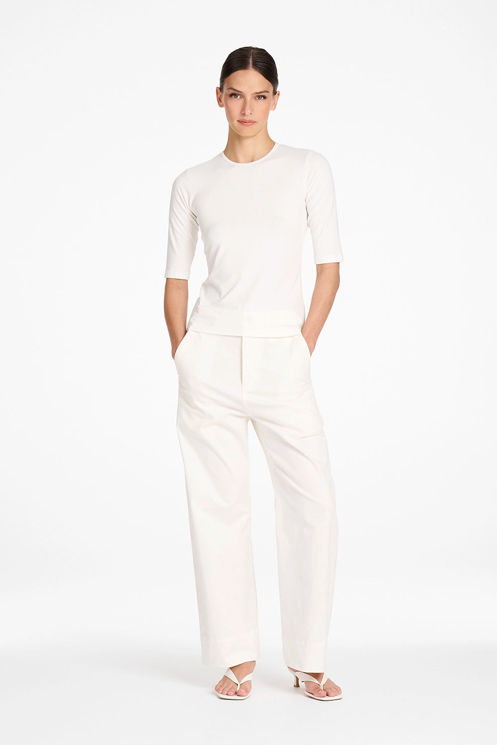 Mela Purdie Half Sl Top in White F01 80063