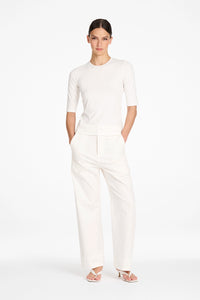 Mela Purdie Half Sl Top in White F01 80063