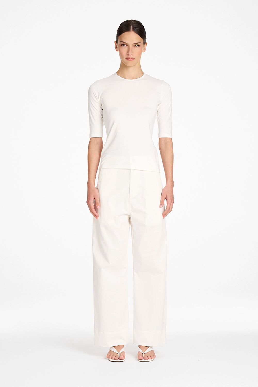 Mela Purdie Half Sl Top in White F01 80063