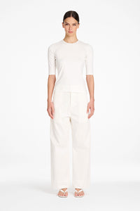 Mela Purdie Half Sl Top in White F01 80063