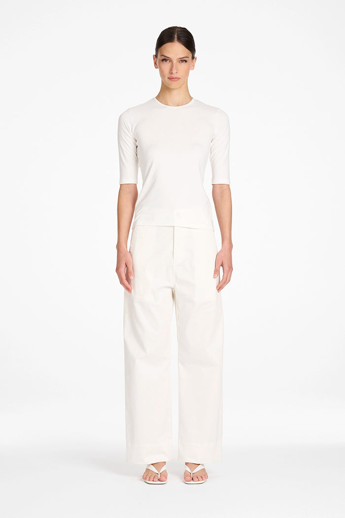 Mela Purdie Half Sl Top in White F01 80063 - Pre-Order October Delivery