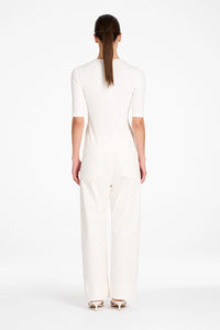 Mela Purdie Half Sl Top in White F01 80063