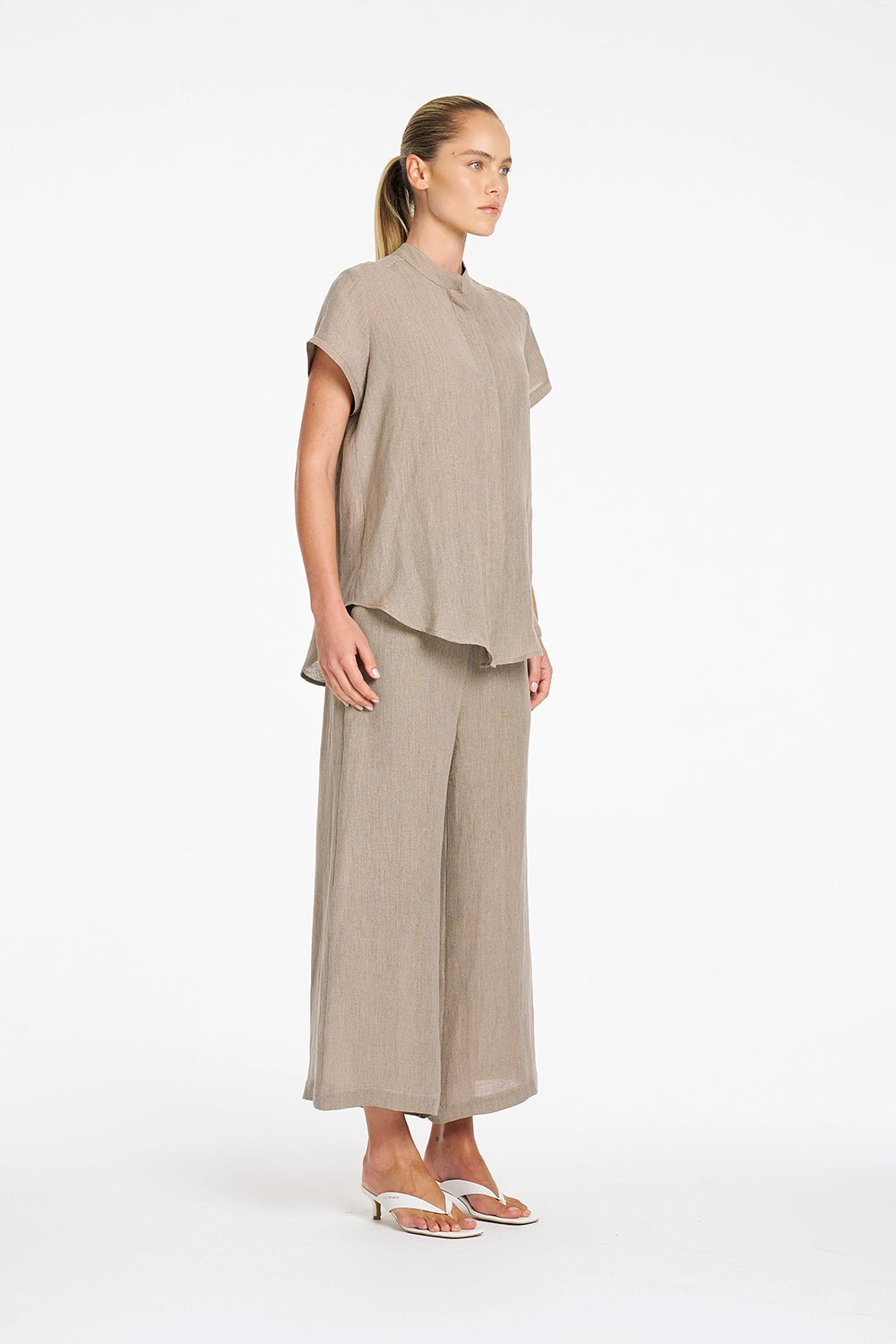 Mela Purdie Stand Shirt in Stucco F418 8629 - Pre-Order September