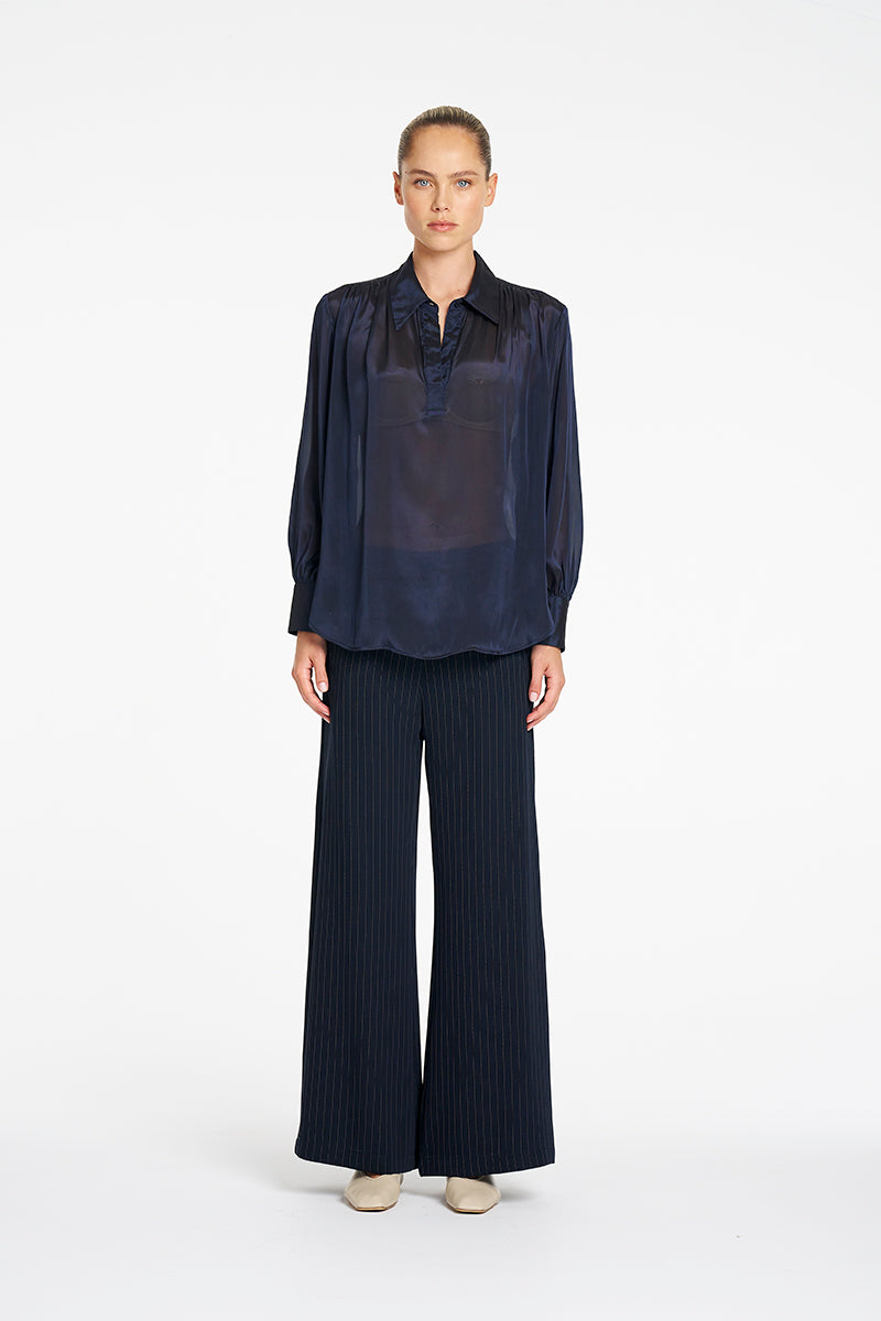 Mela Purdie Suit Pant in Navy/Chalk F734 1907 - Pre-Order August Delivery