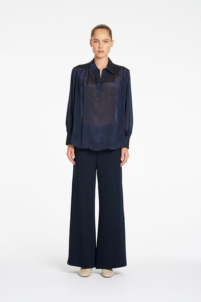 Mela Purdie Suit Pant in Navy/Chalk F734 1907 - Pre-Order August Delivery