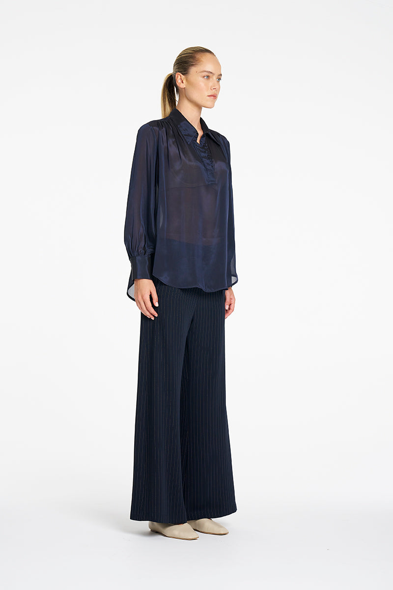 Mela Purdie Suit Pant in Navy/Chalk F734 1907 - Pre-Order August Delivery