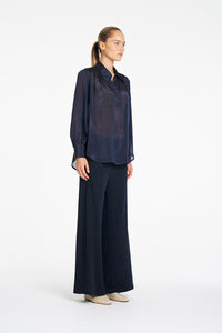 Mela Purdie Suit Pant in Navy/Chalk F734 1907 - Pre-Order August Delivery