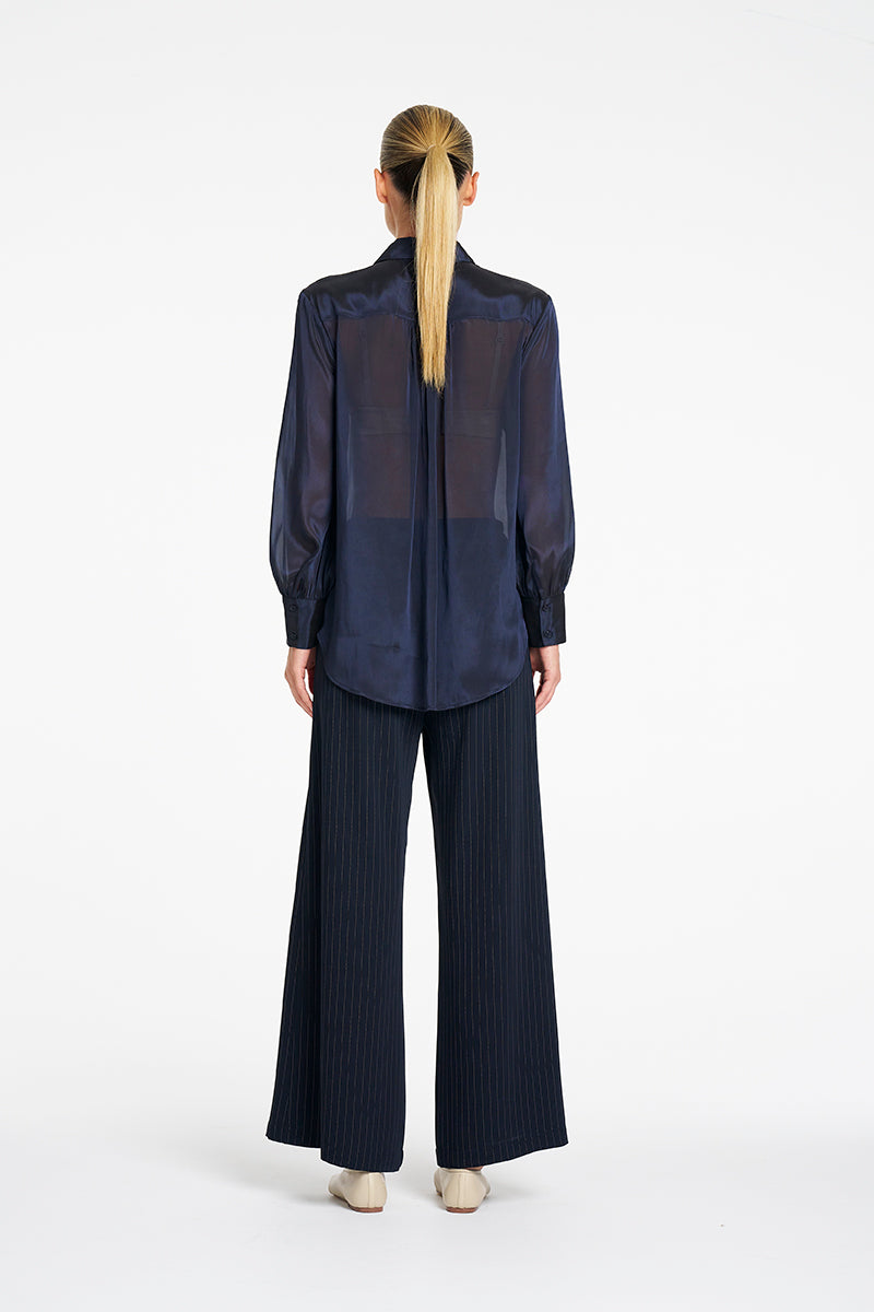 Mela Purdie Suit Pant in Navy/Chalk F734 1907 - Pre-Order August Delivery