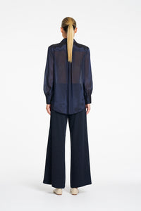 Mela Purdie Suit Pant in Navy/Chalk F734 1907 - Pre-Order August Delivery
