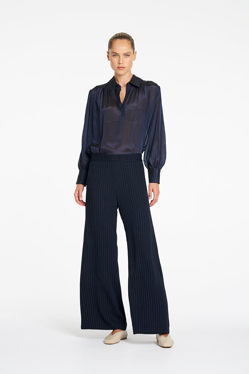 Mela Purdie Suit Pant in Navy/Chalk F734 1907 - Pre-Order August Delivery