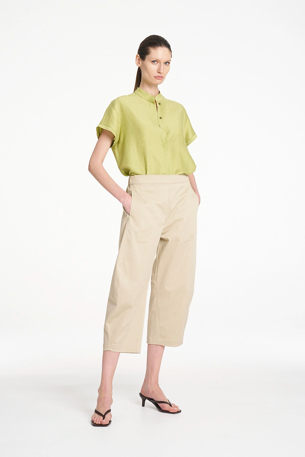 Mela Purdie Soft Stand Shirt in Citron F628 8629 - Pre-Order November Delivery