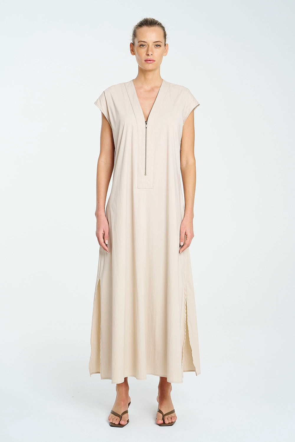 Mela Purdie Zip Slice Dress In Biscotti F65 3035