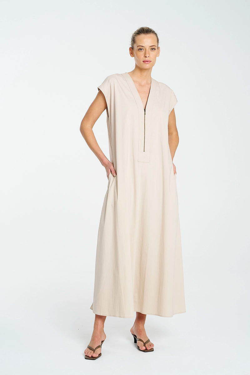 Mela Purdie Zip Slice Dress In Biscotti F65 3035