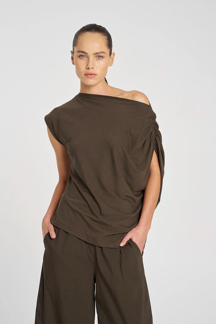 Mela Purdie Drape Shell in Hide F01 8845 - Pre-Order September Delivery