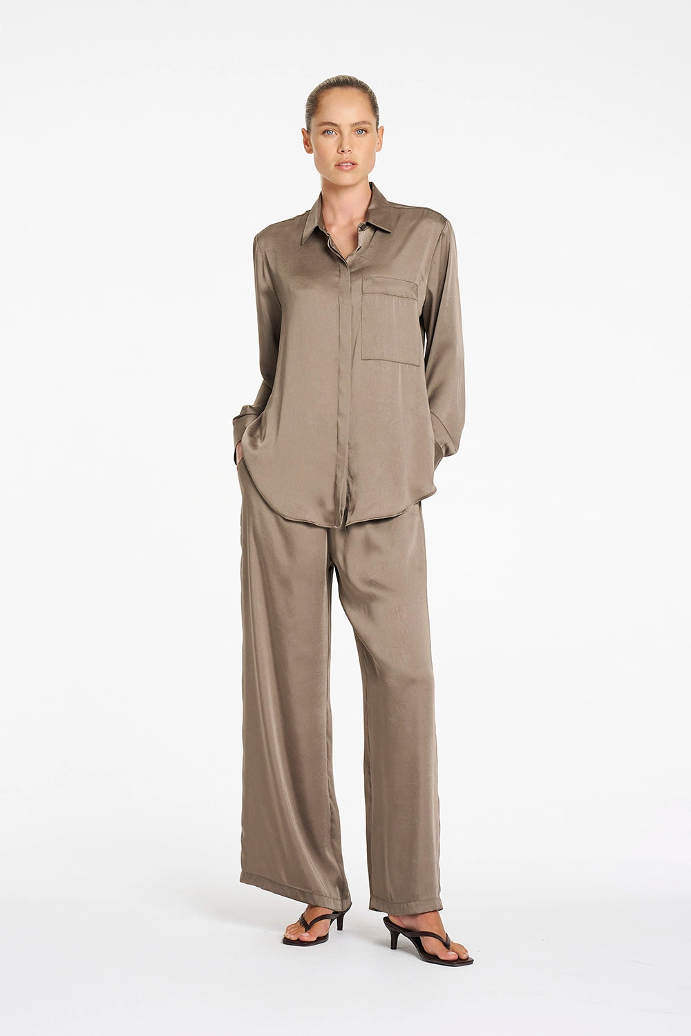 Mela Purdie Saville Shirt in Twig F624 8920  - Pre-Order September Delivery