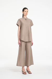 Mela Purdie Soft Stand Shirt in Twig F628 8629 - Pre-Order October Delivery