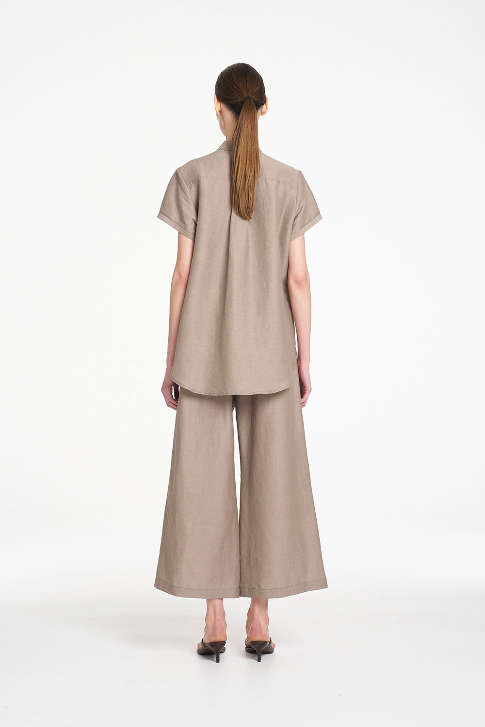 Mela Purdie Soft Stand Shirt in Twig F628 8629 - Pre-Order October Delivery