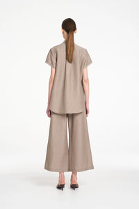 Mela Purdie Soft Stand Shirt in Twig F628 8629 - Pre-Order October Delivery