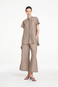 Mela Purdie Soft Stand Shirt in Twig F628 8629 - Pre-Order October Delivery