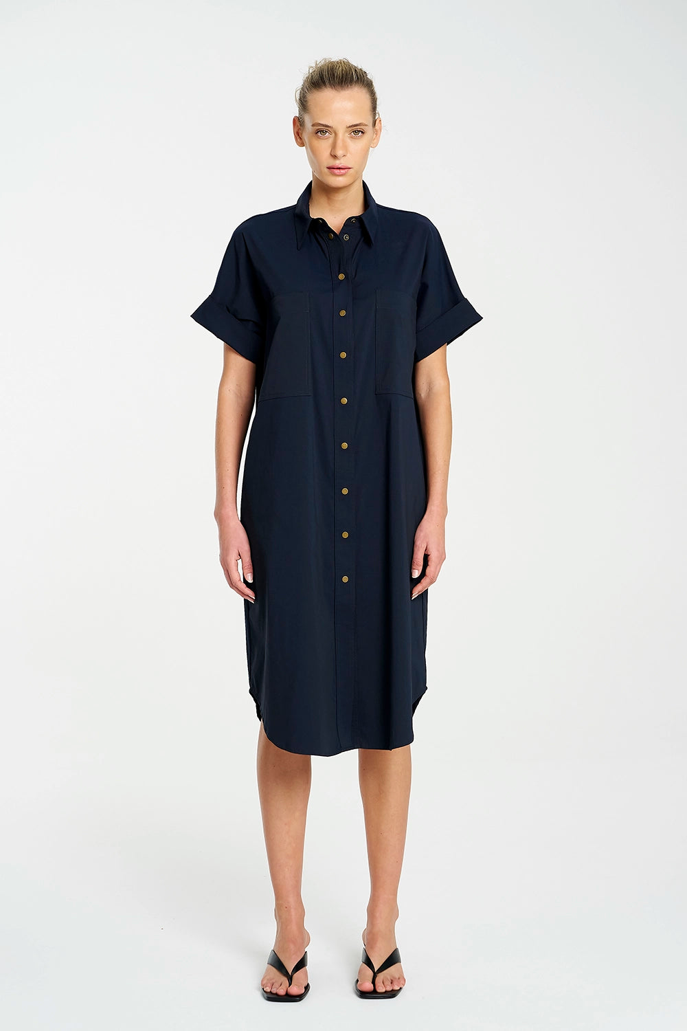 Mela Purdie Stud Shell Dress In French Navy F65 3028