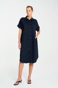 Mela Purdie Stud Shell Dress In French Navy F65 3028