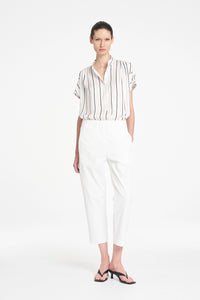 Mela Purdie Gathered Shell in White/Black F869 80117 - Pre-Order October Delivery