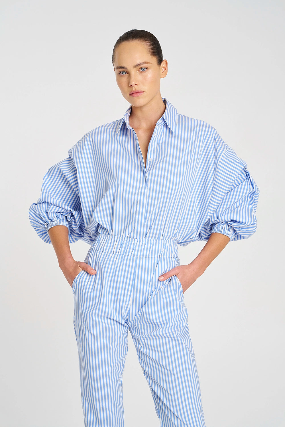 Mela Purdie Billow Shirt in Miami/White F731 8774 - Pre-Order September Delivery