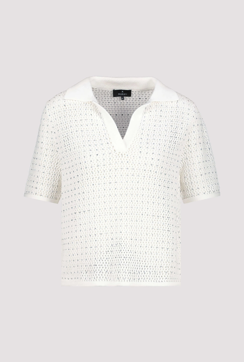 Monari Ajour polo shirt with rhinestones 409971