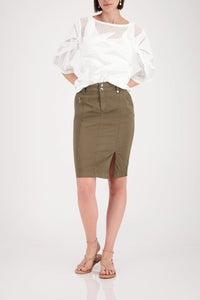 Monari High-Waisted Skirt in Olive 410828