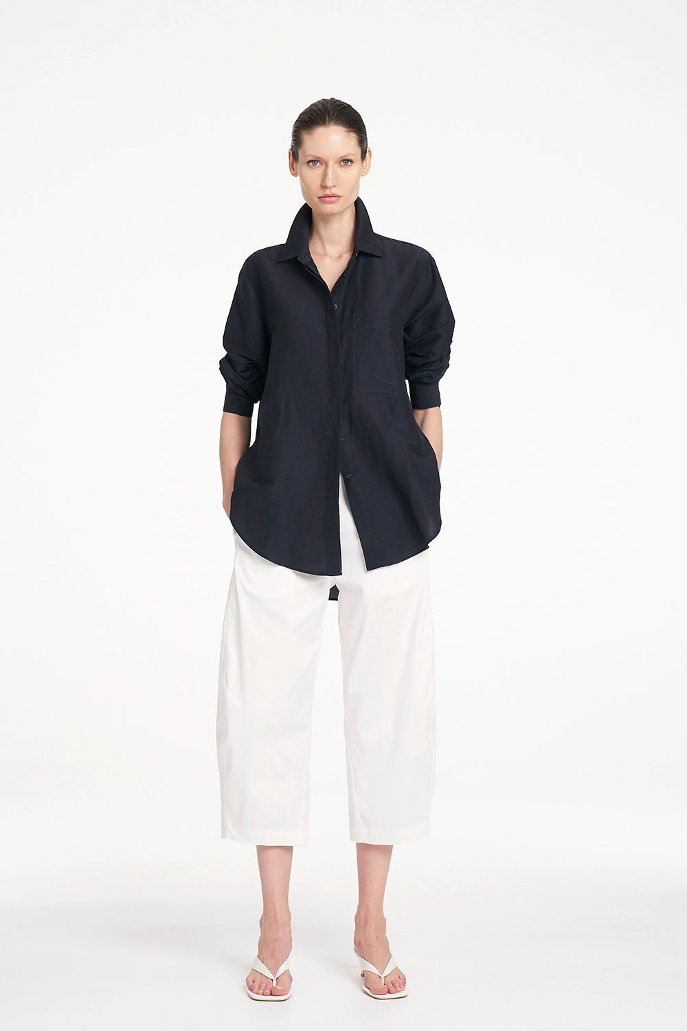 Mela Purdie Saville Shirt in Navy F628 8920 - Pre-Order November Delivery