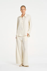 Mela Purdie Tab Shirt in Vanilla/Black F734 80068 - Pre-Order July Delivery