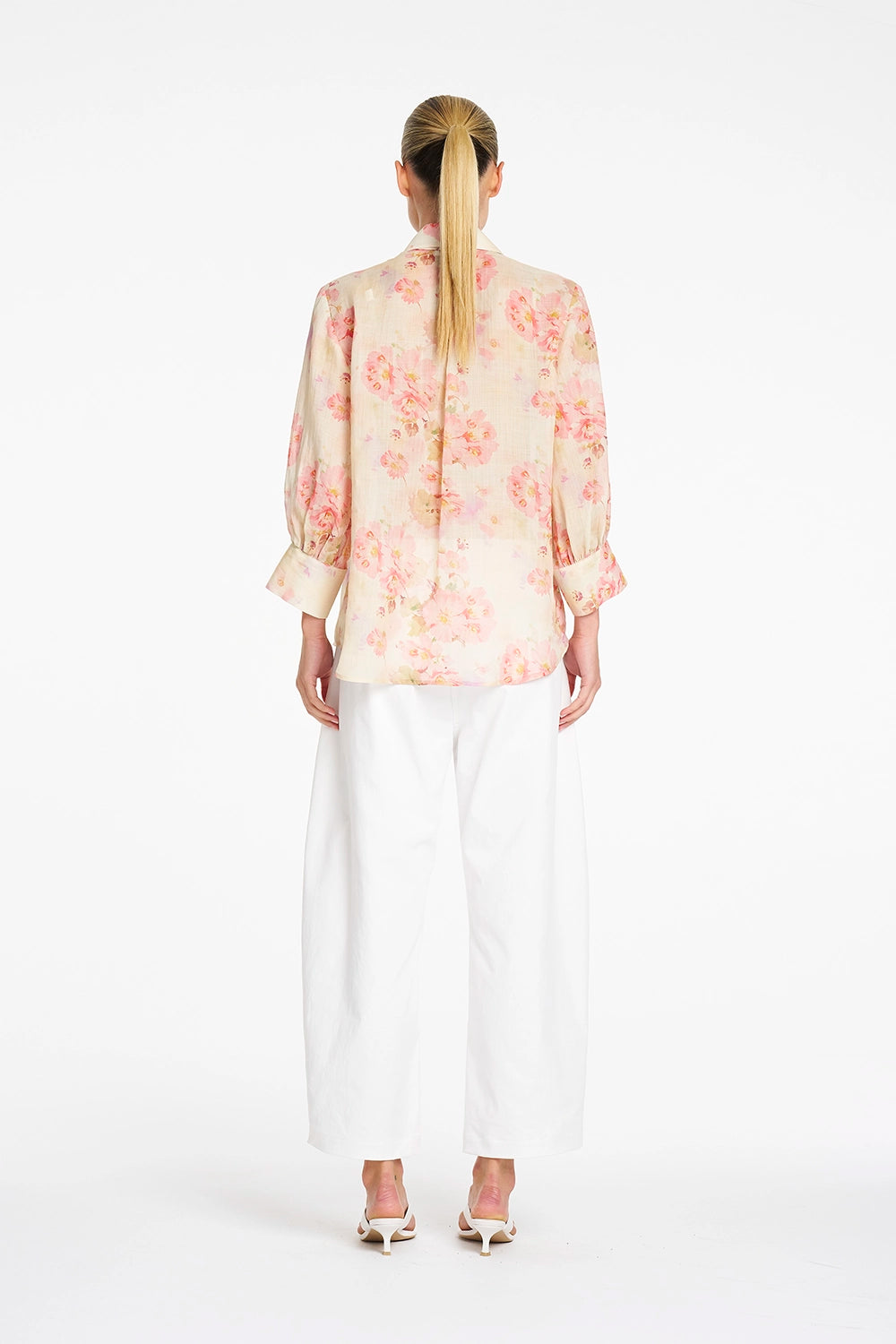 Mela Purdie Ruffle Resort Top in Misty F862 80047