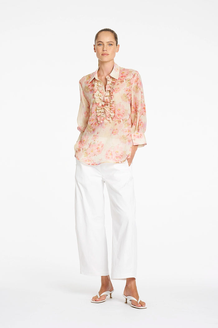 Mela Purdie Ruffle Resort Top in Misty F862 80047 - Pre-Order September Delivery