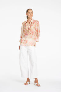 Mela Purdie Ruffle Resort Top in Misty F862 80047